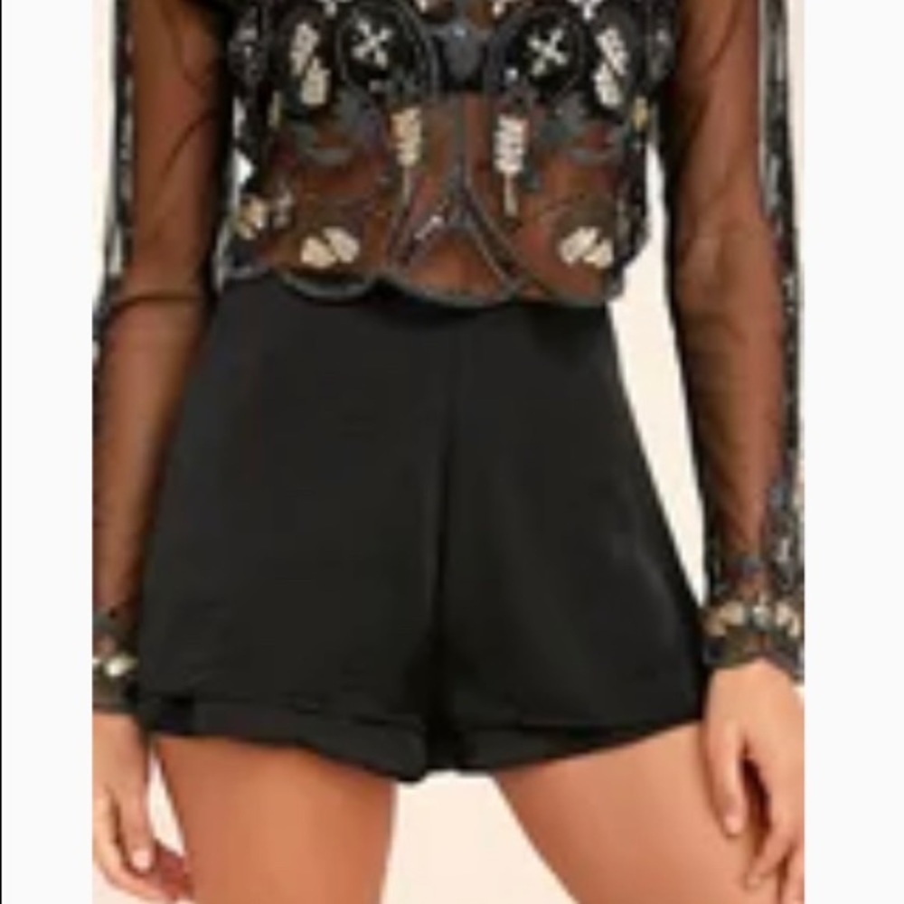Lulu’s black satin shorts, size M